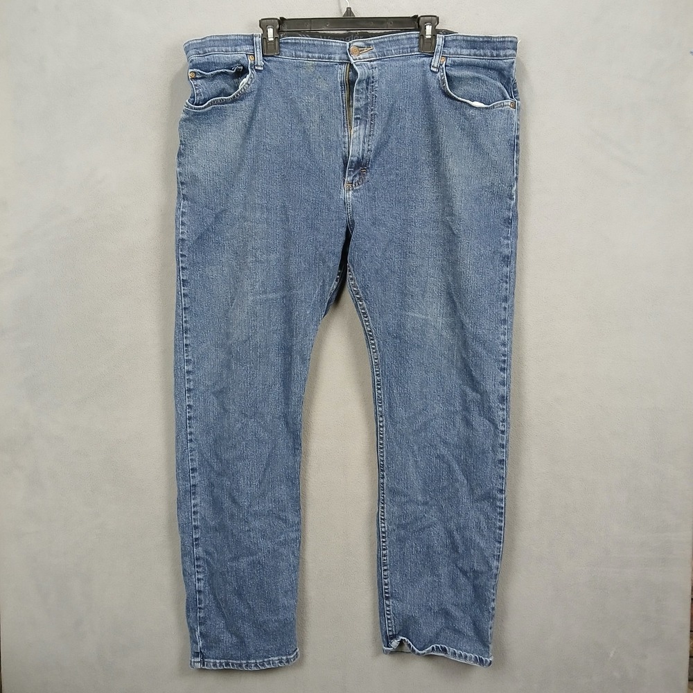 Wrangler Performance Series Regular Fit Straight Jeans Mens 42x32 Blue Western